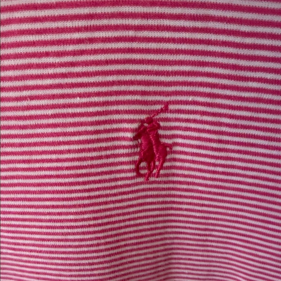 Ralph Lauren Womens XL Pink & White Short Sleeve Tee Classic Preppy Varsity - Picture 4 of 7
